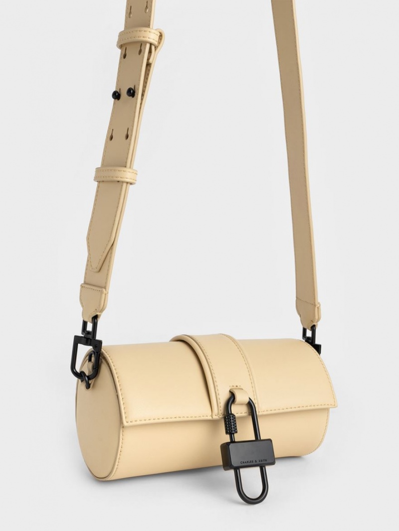 Geanta De Umar Charles & Keith Balta Chain-Link Belted Bej | 369KDTJVH