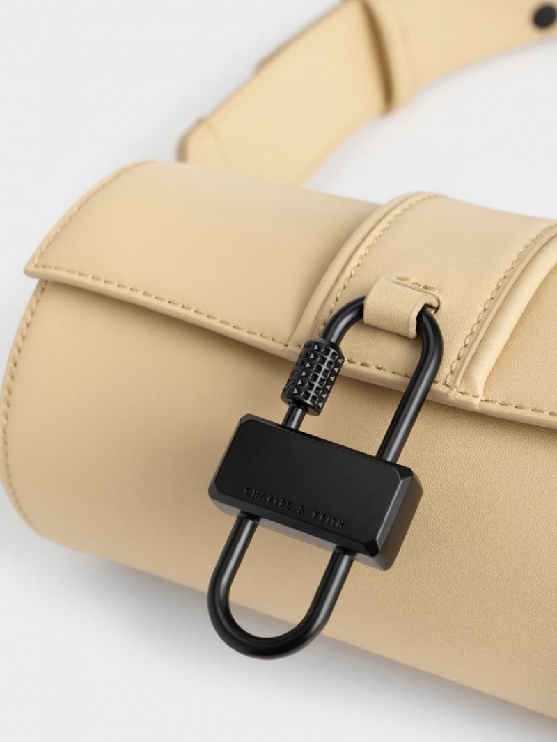 Geanta De Umar Charles & Keith Balta Chain-Link Belted Bej | 369KDTJVH