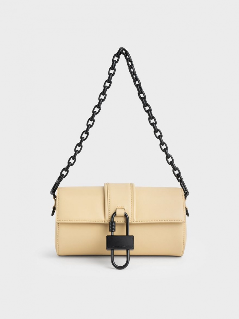 Geanta De Umar Charles & Keith Balta Chain-Link Belted Bej | 369KDTJVH