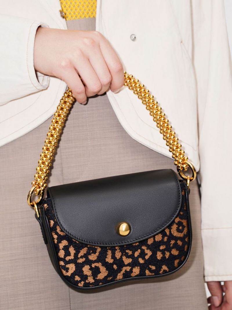 Geanta De Umar Charles & Keith Beaded Metallic Handle Sculptural Negrii | 538GFOSUA