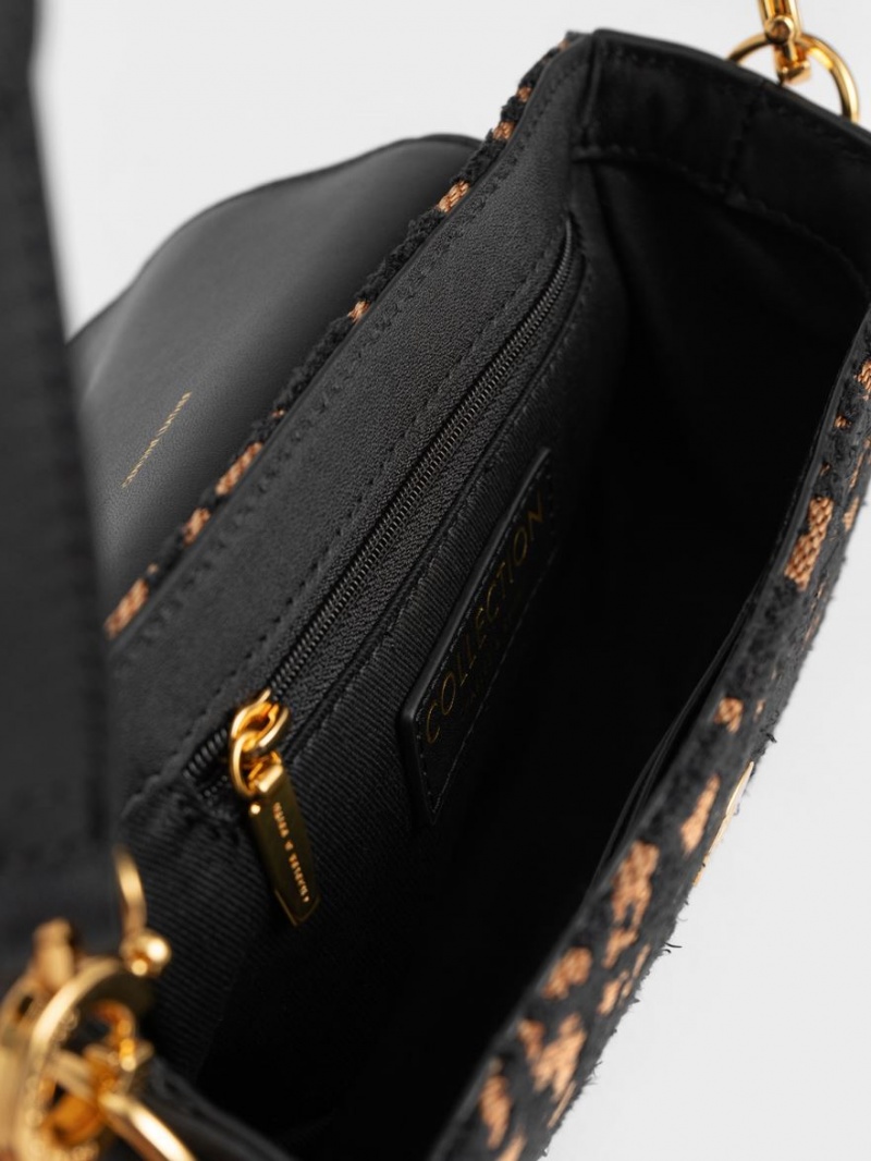 Geanta De Umar Charles & Keith Beaded Metallic Handle Sculptural Negrii | 538GFOSUA