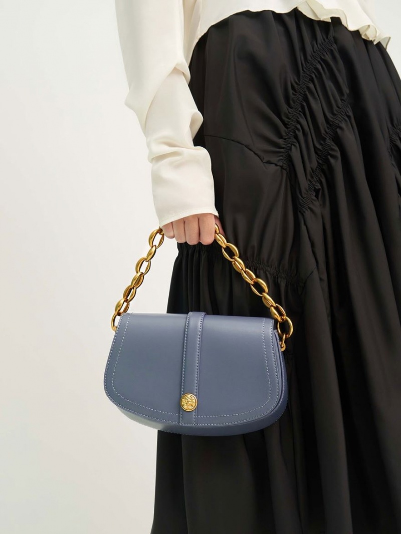 Geanta De Umar Charles & Keith Blair Chain Handle Albastri | 530YAJVMX