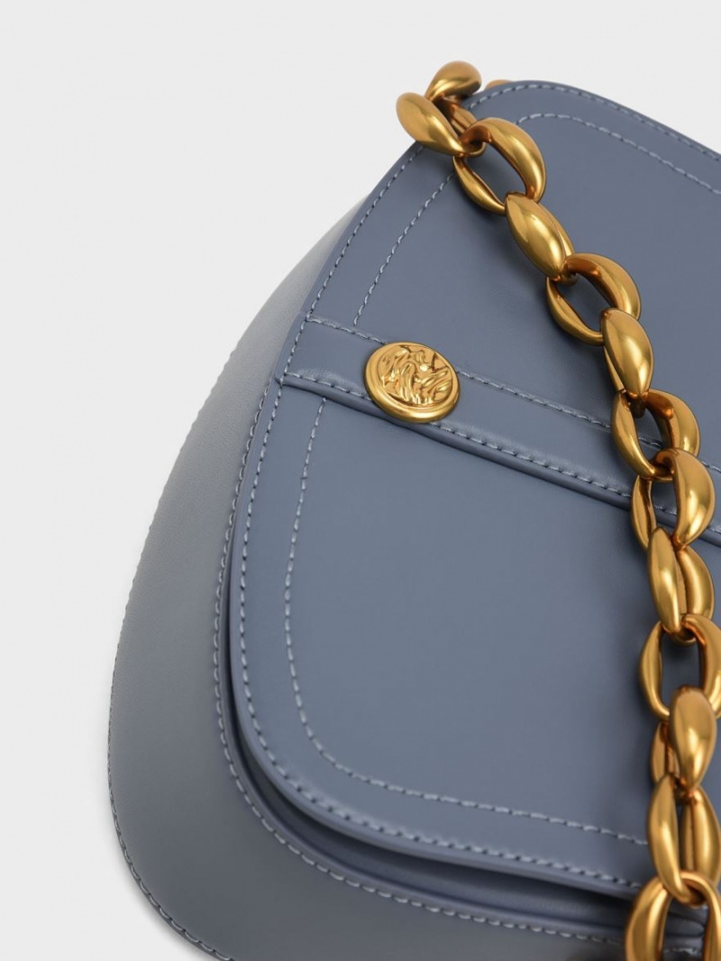 Geanta De Umar Charles & Keith Blair Chain Handle Albastri | 530YAJVMX