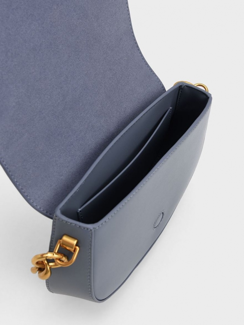 Geanta De Umar Charles & Keith Blair Chain Handle Albastri | 530YAJVMX