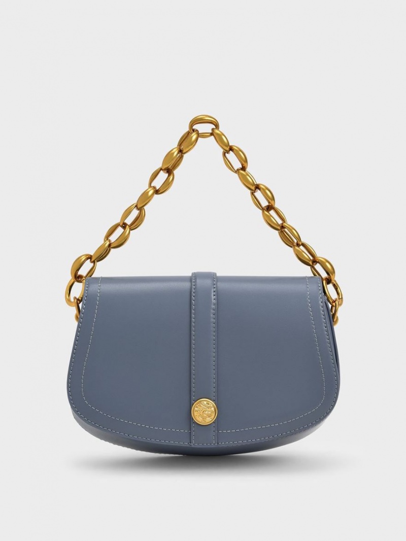 Geanta De Umar Charles & Keith Blair Chain Handle Albastri | 530YAJVMX