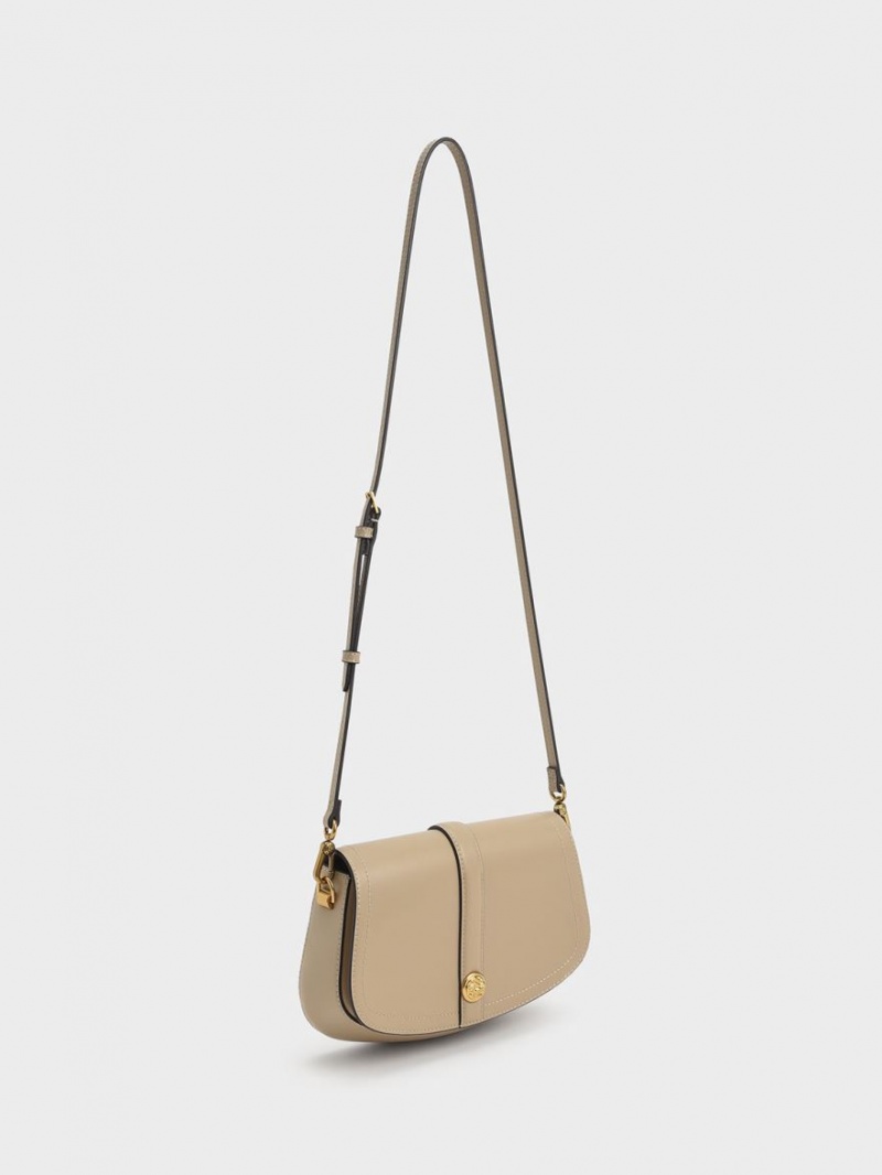 Geanta De Umar Charles & Keith Blair Chain Handle Bej | 947UIRELF