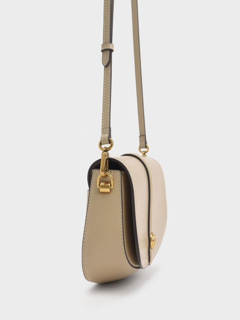Geanta De Umar Charles & Keith Blair Chain Handle Bej | 947UIRELF