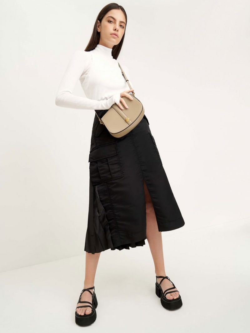 Geanta De Umar Charles & Keith Blair Chain Handle Bej | 947UIRELF