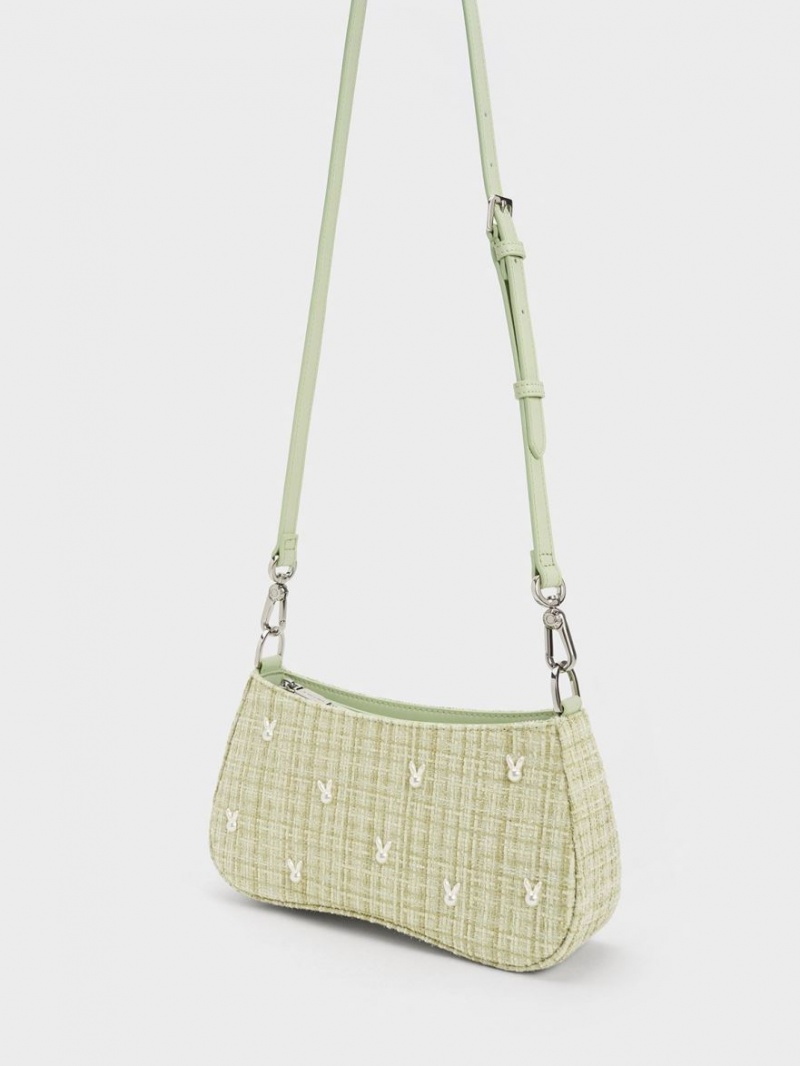 Geanta De Umar Charles & Keith Bunny Tweed Verzi | 961GXOYME