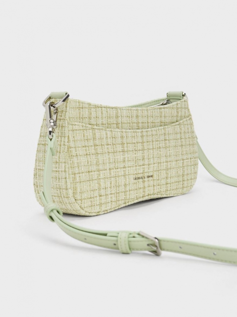 Geanta De Umar Charles & Keith Bunny Tweed Verzi | 961GXOYME