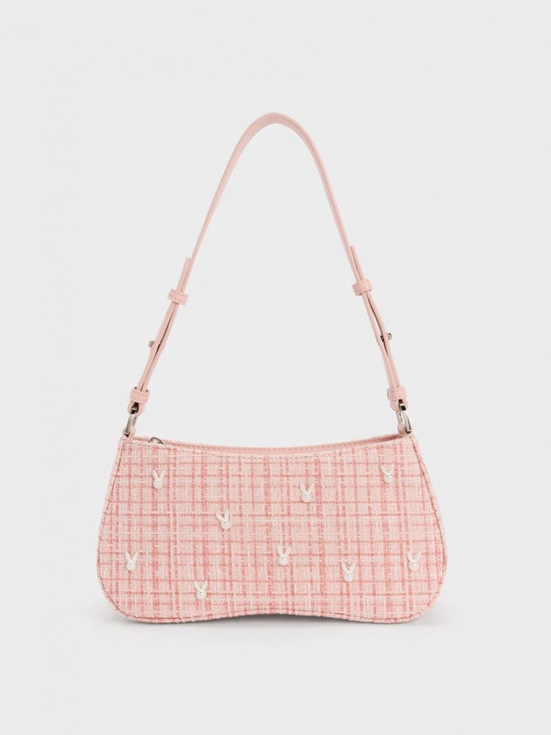 Geanta De Umar Charles & Keith Bunny Tweed Roz | 950NLTACX