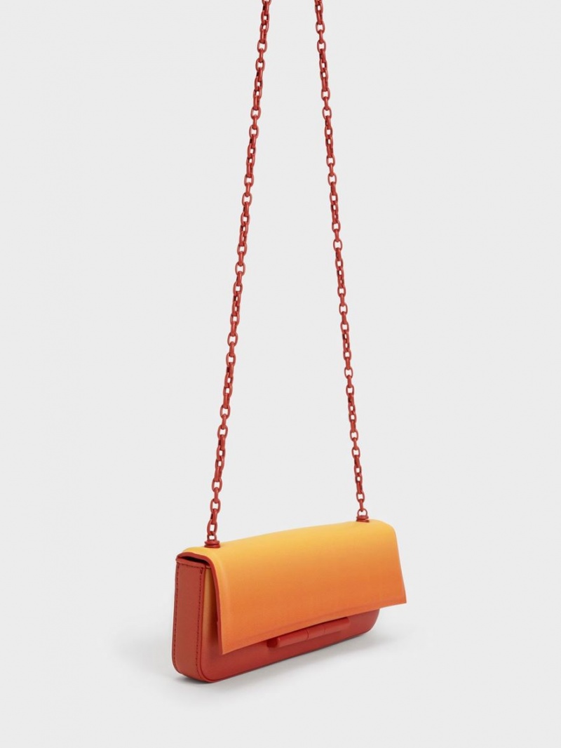 Geanta De Umar Charles & Keith Cesia Chain Curea Portocalii | 381KELBCD