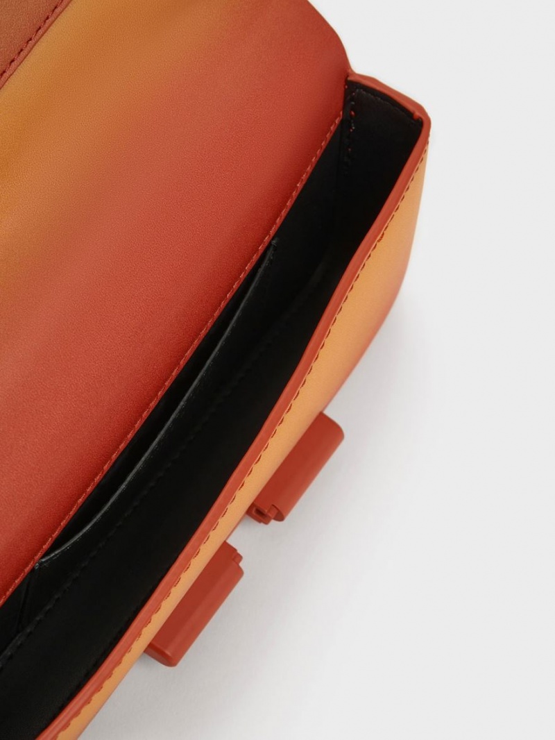 Geanta De Umar Charles & Keith Cesia Chain Curea Portocalii | 381KELBCD