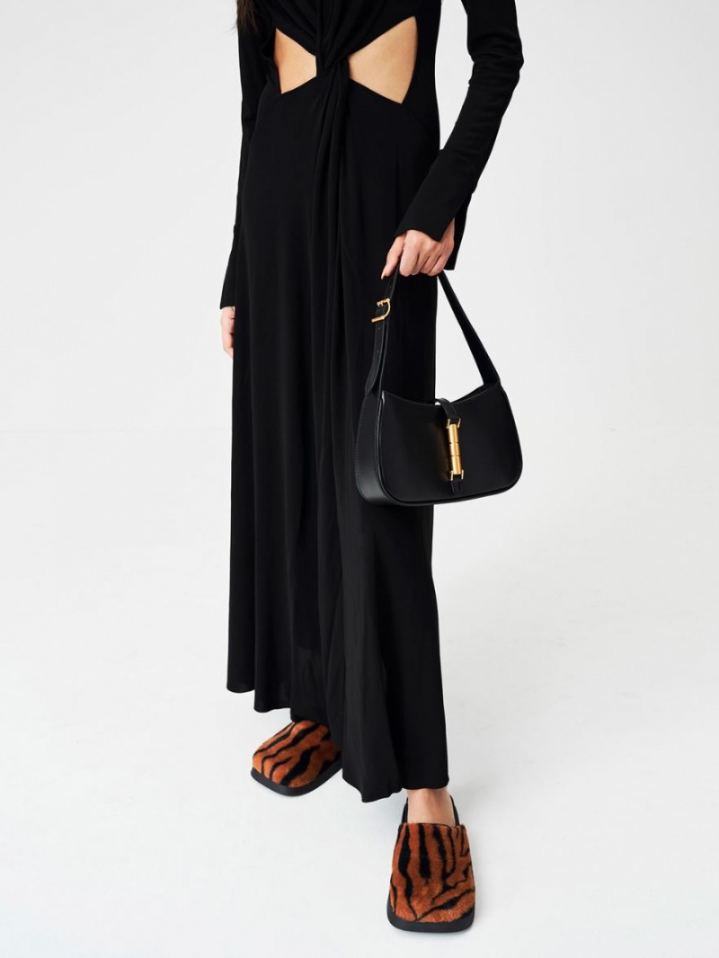 Geanta De Umar Charles & Keith Cesia Metallic Accent Negrii | 103MAYCGS