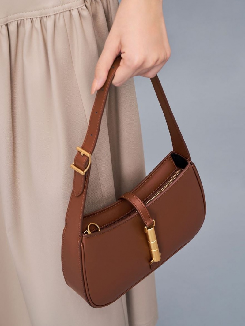 Geanta De Umar Charles & Keith Cesia Metallic Accent Maro | 309QYNHVM