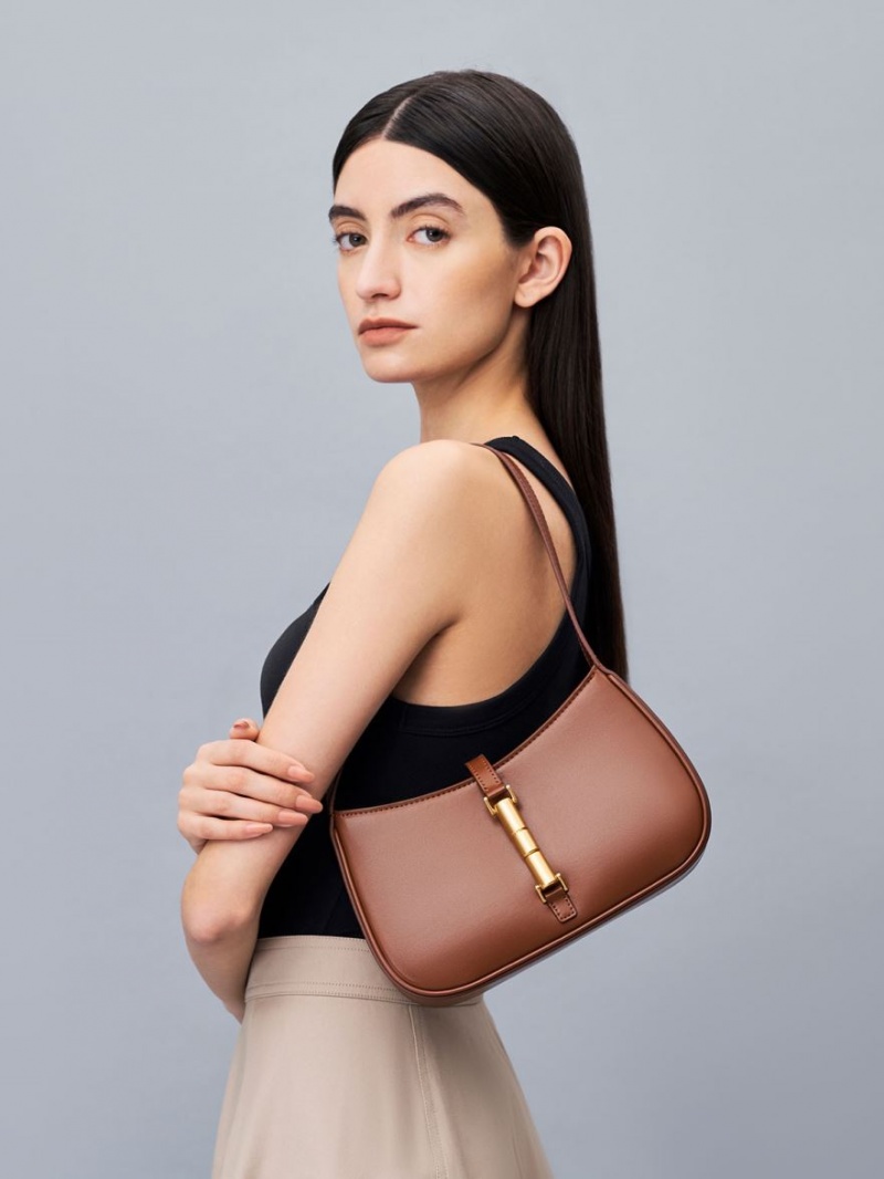 Geanta De Umar Charles & Keith Cesia Metallic Accent Maro | 309QYNHVM
