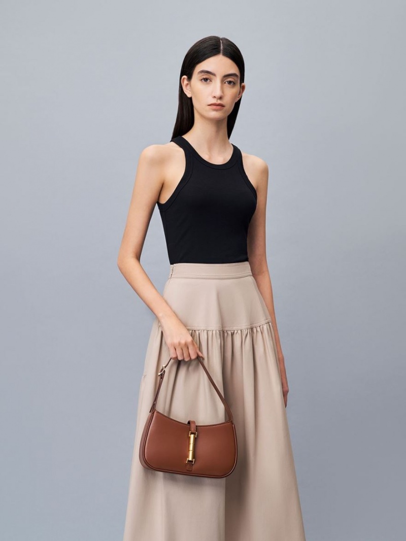 Geanta De Umar Charles & Keith Cesia Metallic Accent Maro | 309QYNHVM