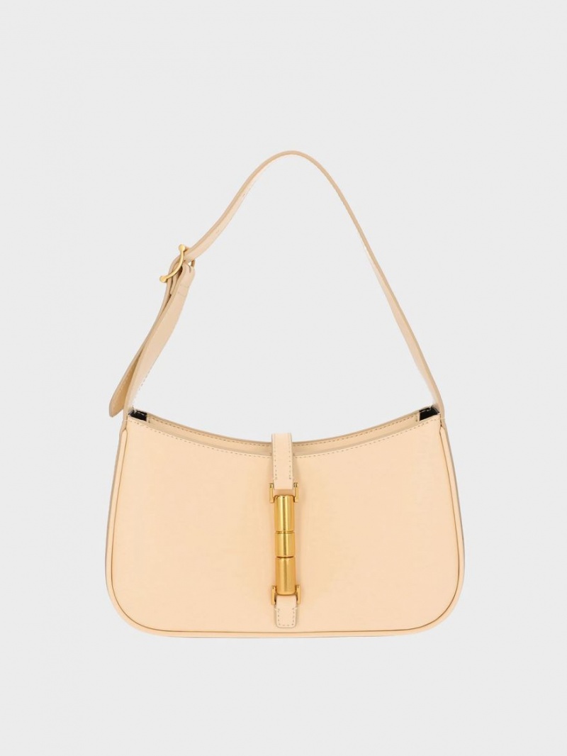 Geanta De Umar Charles & Keith Cesia Metallic Accent Bej | 062UOFNIL