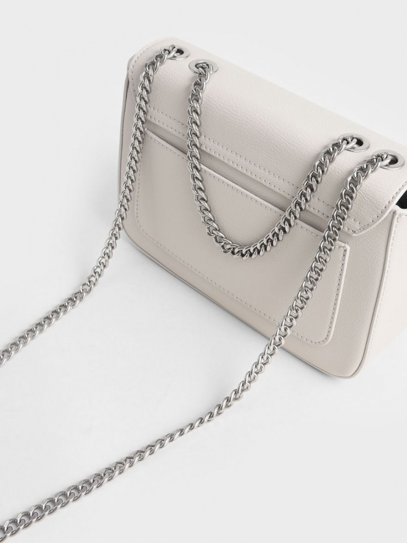 Geanta De Umar Charles & Keith Chain Curea Gri Deschis | 841IFPCOA
