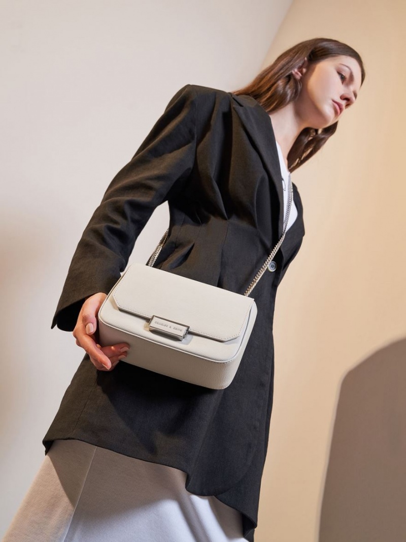 Geanta De Umar Charles & Keith Chain Curea Gri Deschis | 841IFPCOA
