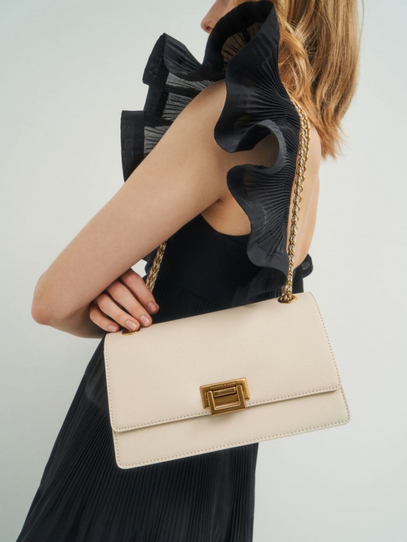 Geanta De Umar Charles & Keith Chain Curea Evening Albi | 307PKZJGE