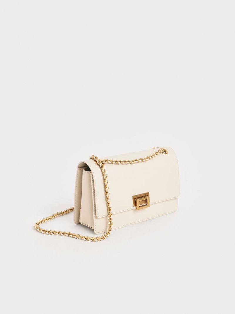 Geanta De Umar Charles & Keith Chain Curea Evening Albi | 307PKZJGE
