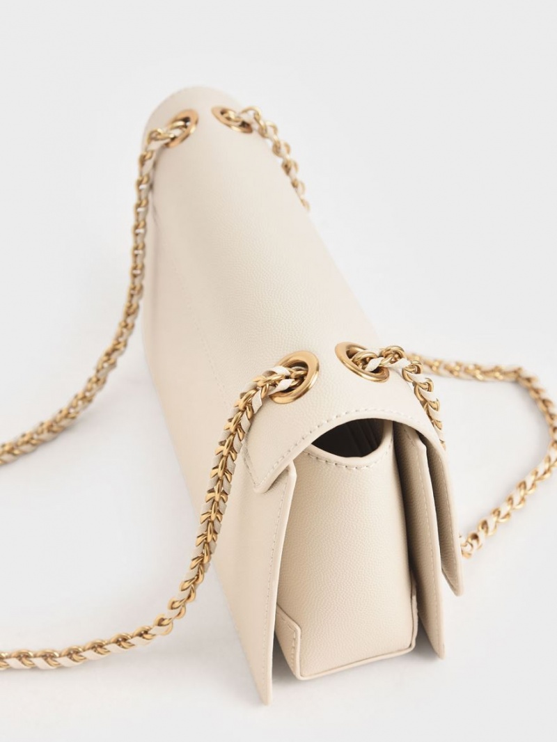 Geanta De Umar Charles & Keith Chain Curea Evening Albi | 307PKZJGE