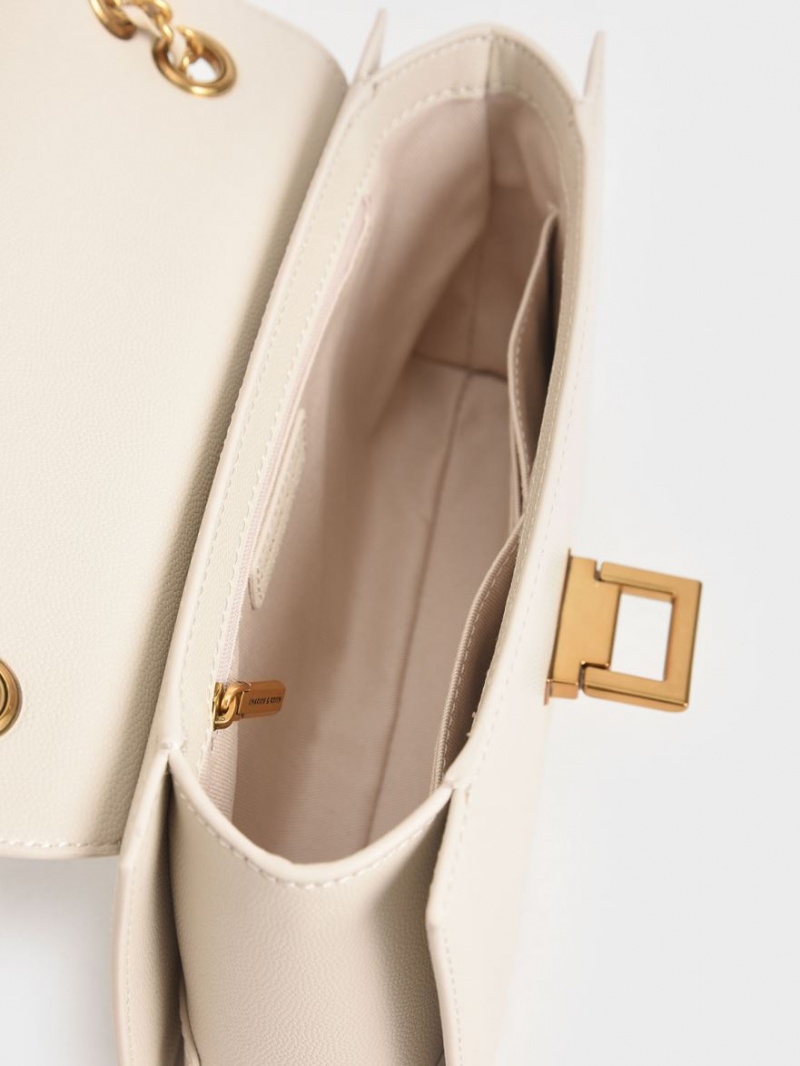 Geanta De Umar Charles & Keith Chain Curea Evening Albi | 307PKZJGE