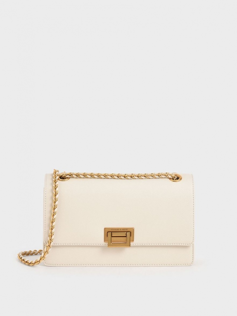 Geanta De Umar Charles & Keith Chain Curea Evening Albi | 307PKZJGE