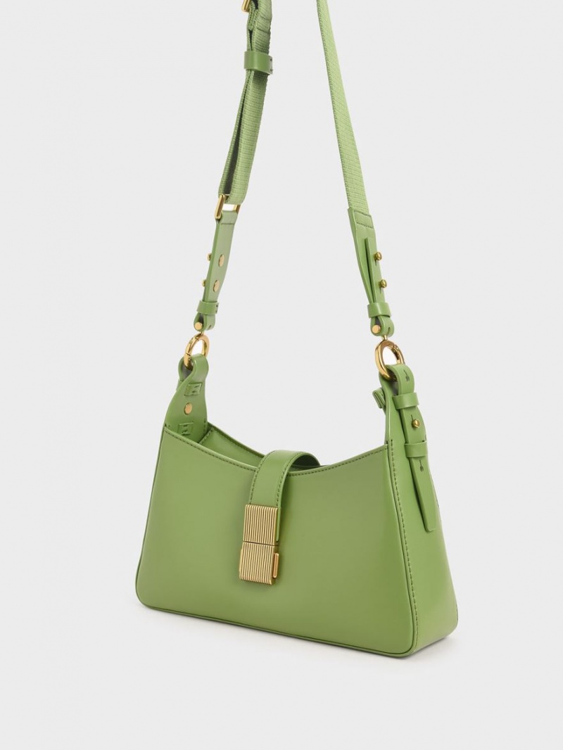 Geanta De Umar Charles & Keith Chain Handle Verzi | 739UTSBXO
