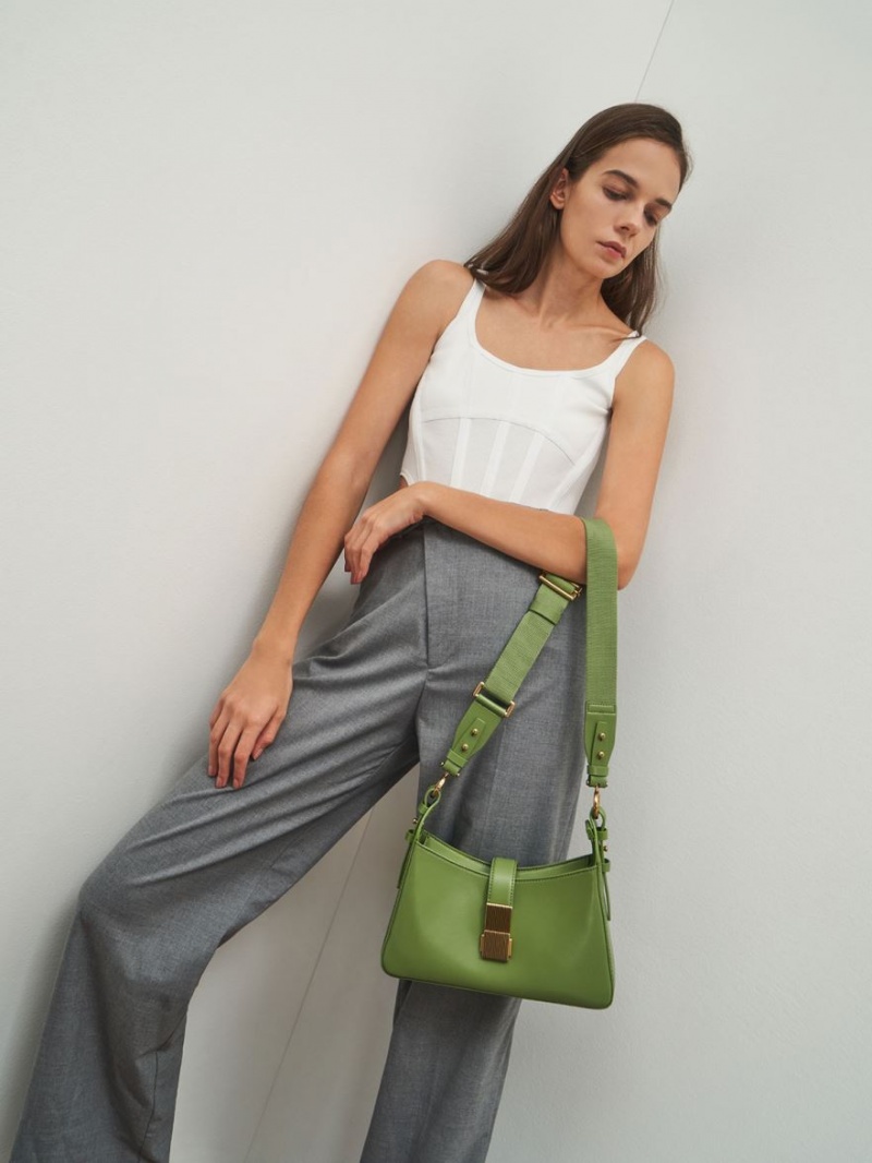 Geanta De Umar Charles & Keith Chain Handle Verzi | 739UTSBXO