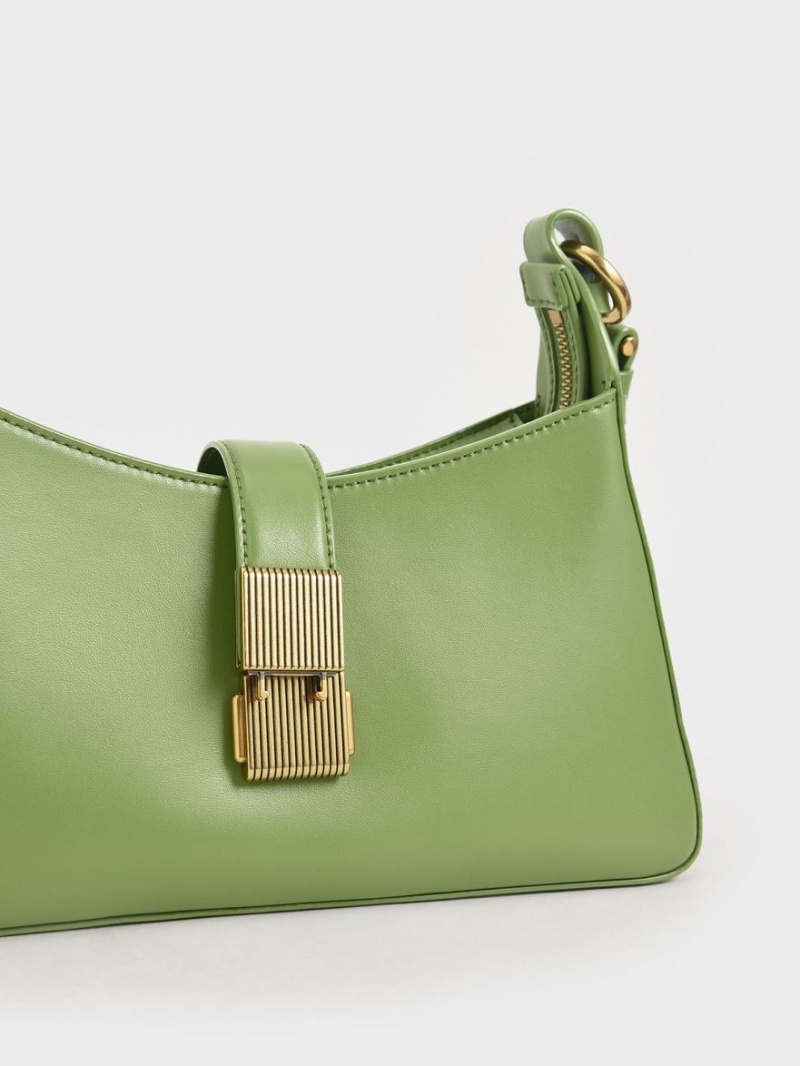 Geanta De Umar Charles & Keith Chain Handle Verzi | 739UTSBXO