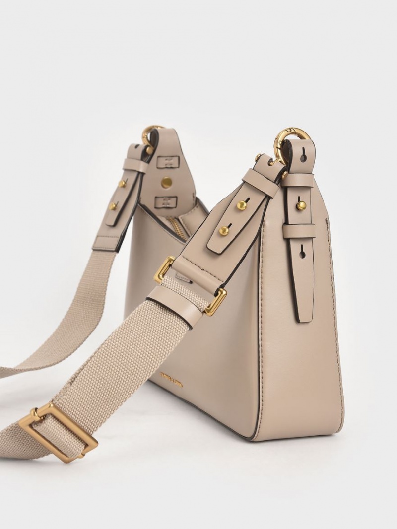 Geanta De Umar Charles & Keith Chain Handle Bej | 216VFYSUK