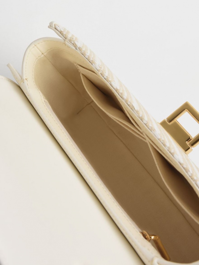 Geanta De Umar Charles & Keith Chain Handle Albi | 724ZJSWYF