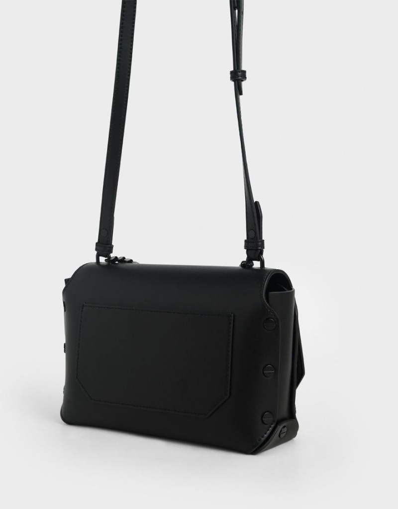 Geanta De Umar Charles & Keith Chain Handle Negrii | 386QSCFXM
