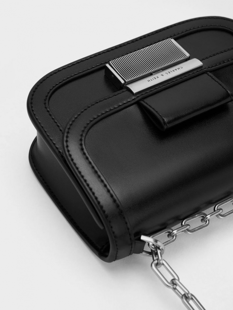 Geanta De Umar Charles & Keith Charlot Chain Curea Negrii | 832AWBSDG