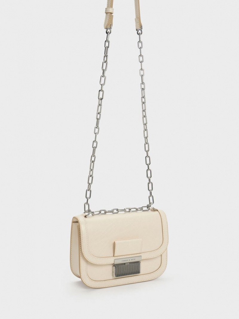 Geanta De Umar Charles & Keith Charlot Chain Curea Bej | 279WSIJXT