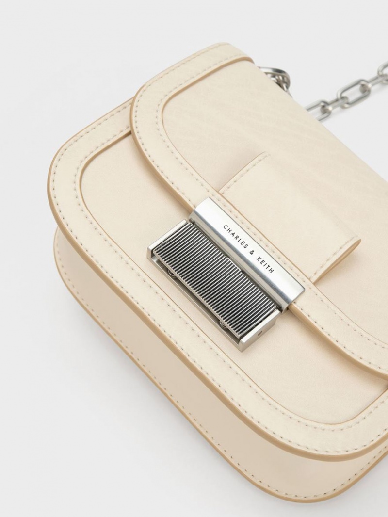 Geanta De Umar Charles & Keith Charlot Chain Curea Bej | 279WSIJXT