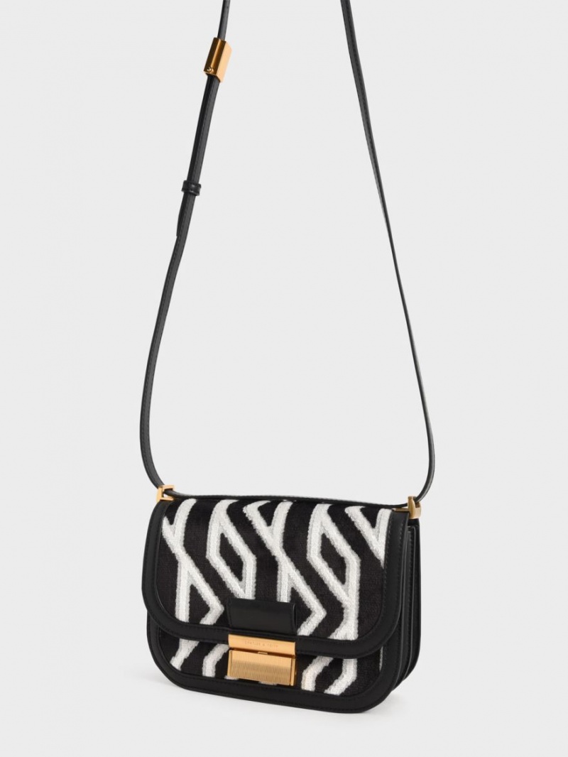 Geanta De Umar Charles & Keith Charlot Jacquard Printed Negrii | 173TCEPXV