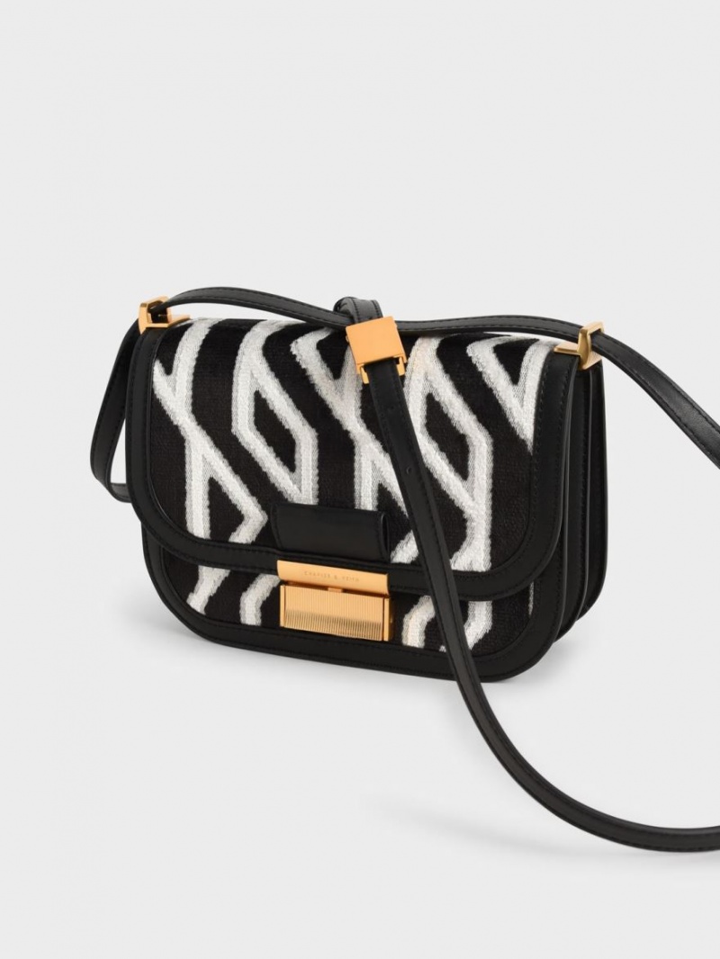 Geanta De Umar Charles & Keith Charlot Jacquard Printed Negrii | 173TCEPXV