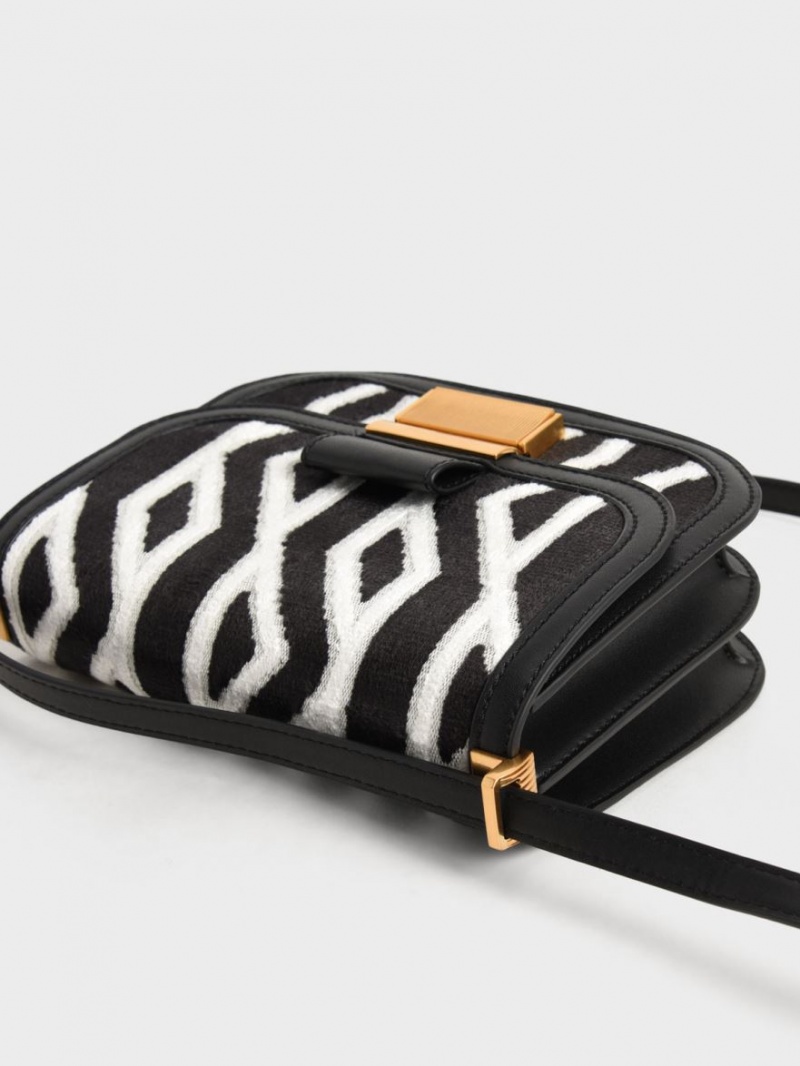 Geanta De Umar Charles & Keith Charlot Jacquard Printed Negrii | 173TCEPXV