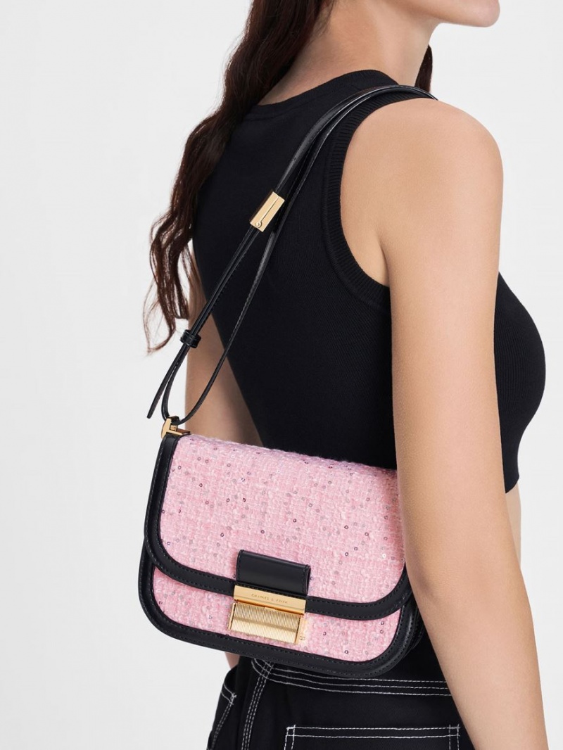 Geanta De Umar Charles & Keith Charlot Tweed Colorati | 598LATNDS