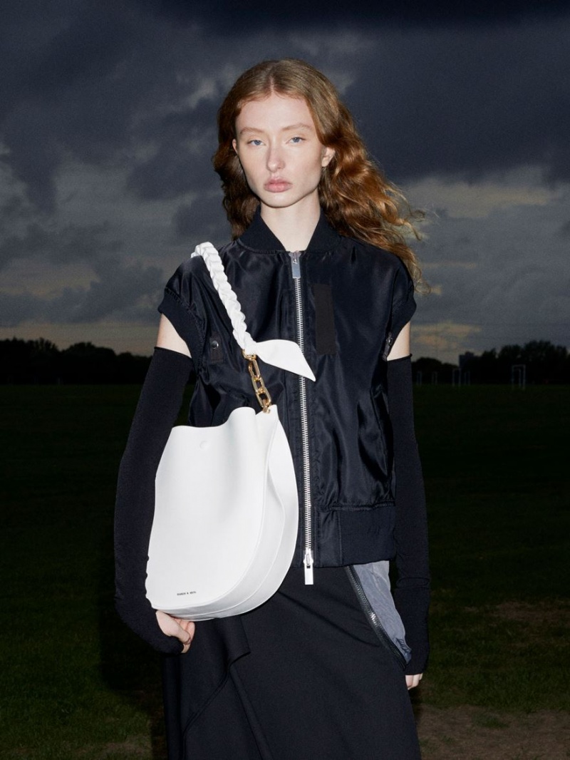 Geanta De Umar Charles & Keith Cleona Braided Handle Albi | 172ILNWGT
