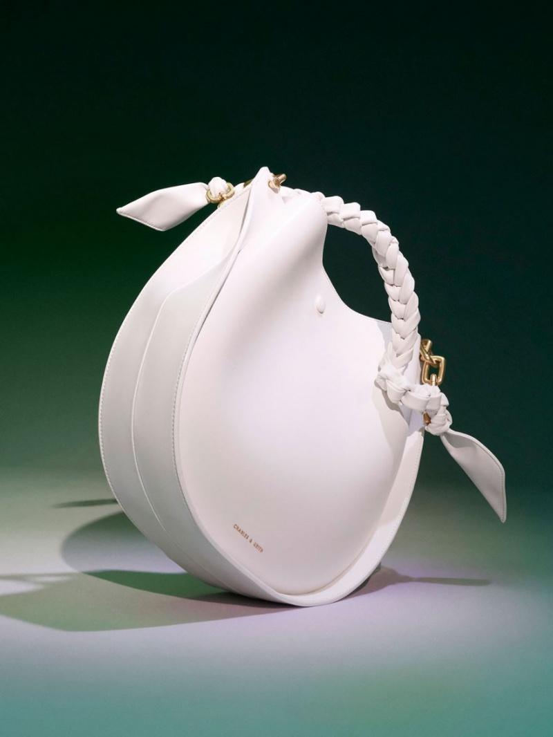 Geanta De Umar Charles & Keith Cleona Braided Handle Albi | 172ILNWGT