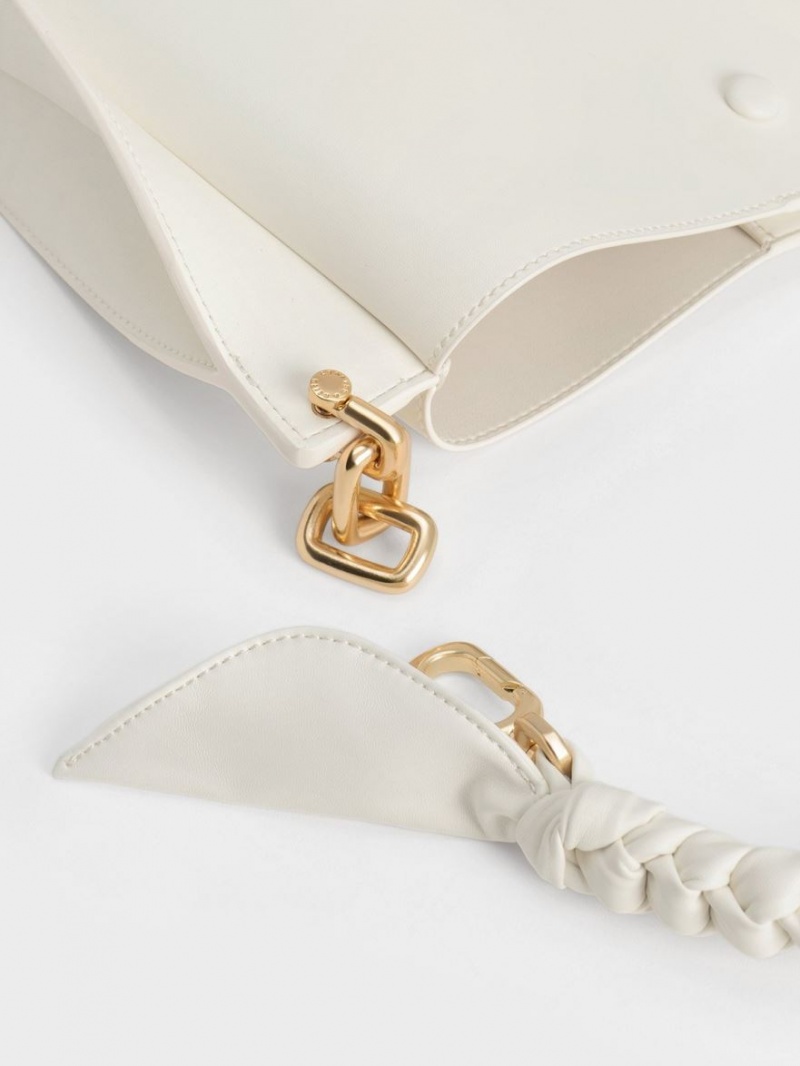 Geanta De Umar Charles & Keith Cleona Braided Handle Albi | 172ILNWGT