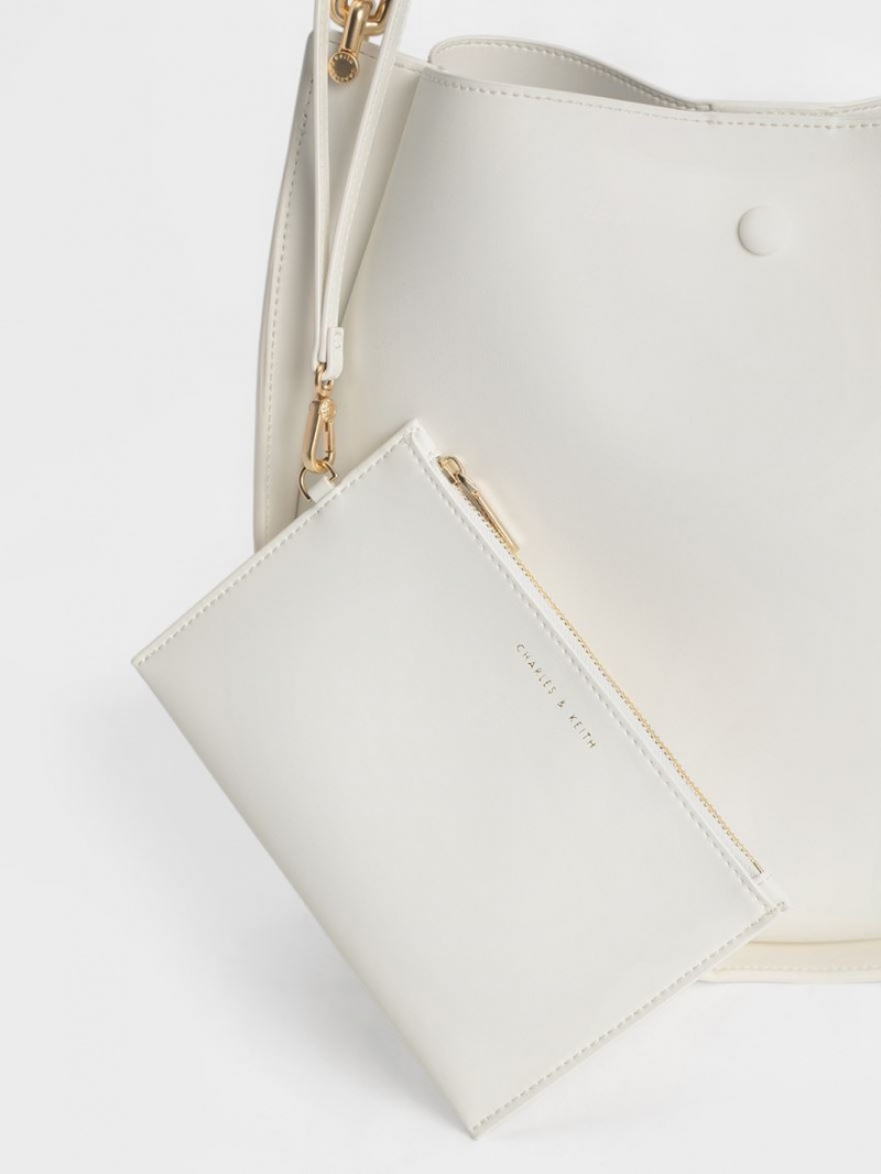 Geanta De Umar Charles & Keith Cleona Braided Handle Albi | 172ILNWGT