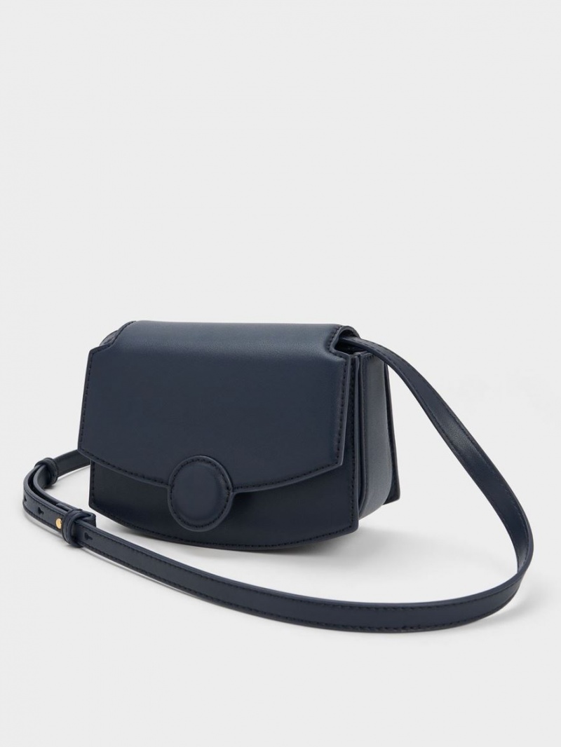 Geanta De Umar Charles & Keith Clover Curved Bleumarin | 724LKREFU