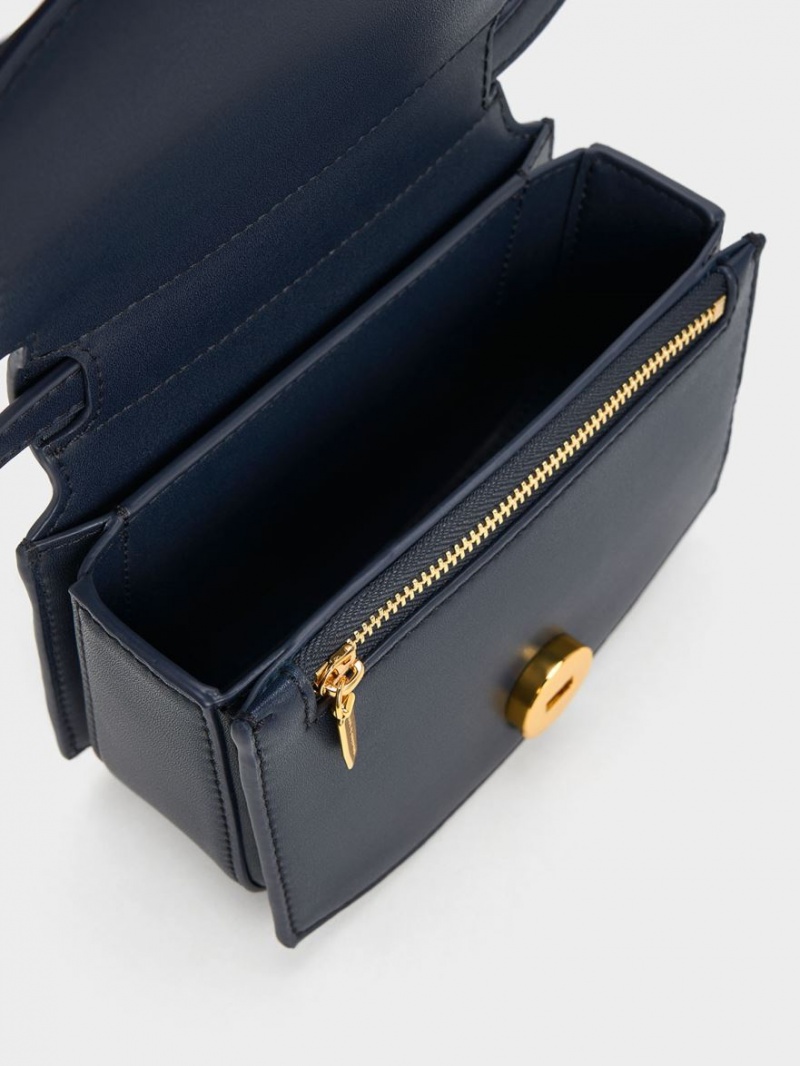 Geanta De Umar Charles & Keith Clover Curved Bleumarin | 724LKREFU