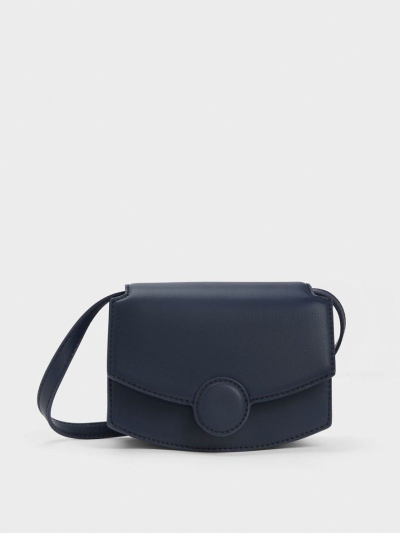 Geanta De Umar Charles & Keith Clover Curved Bleumarin | 724LKREFU