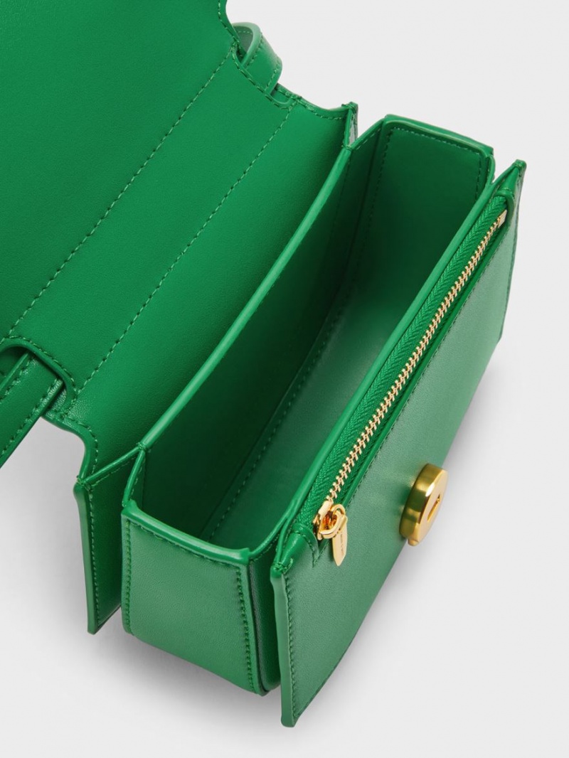 Geanta De Umar Charles & Keith Clover Curved Verzi | 971IPTGFQ